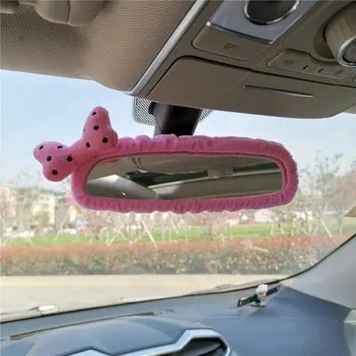 Rearview Mirror Cover Cute Car Interior Decoration Car Reversing Mirror Cover Decoration Cartoon Butterfly Knot