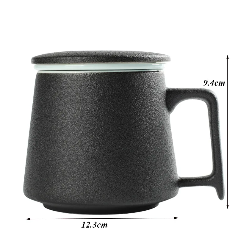 Ceramic Strainer Tea Mug with Lid and Filter Creative Porcelain Teacup Office Water Separation Cup Simple Home Drinkware Gift