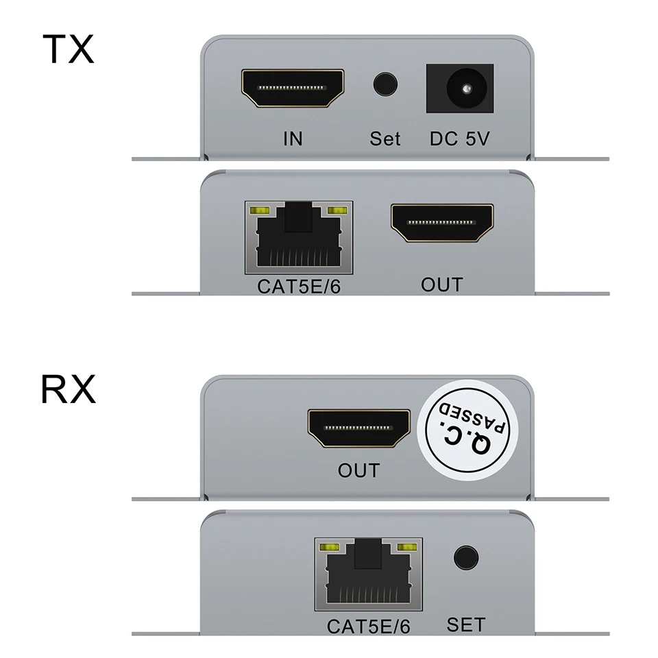 Extensor hdmi 1080p 50m, repetidor sobre gato 6 cabos cat 5e com função poe rj45 transmissor tx/rx extender