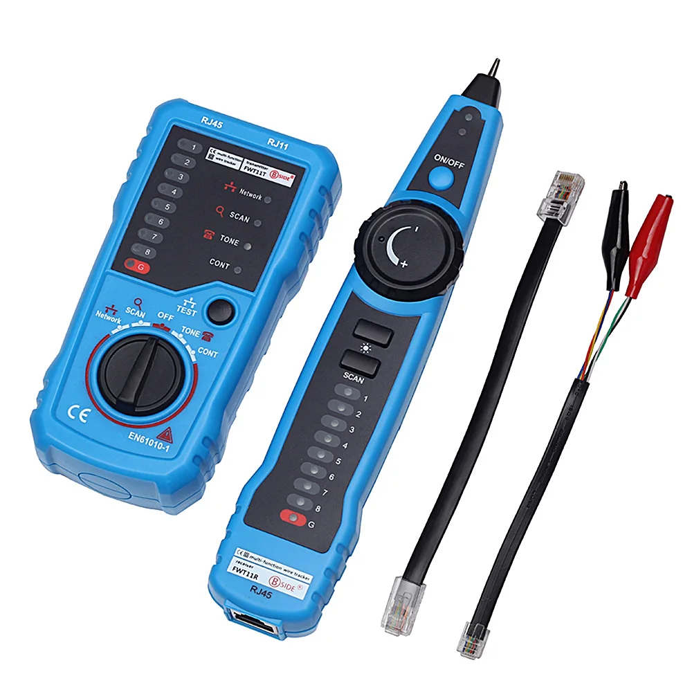 Elisona RJ11 RJ45 Cat5 Cat6 Telephone Wire Network Tracker Tracer Toner Ethernet LAN Cable Tester Detector Line Finder Gadgets