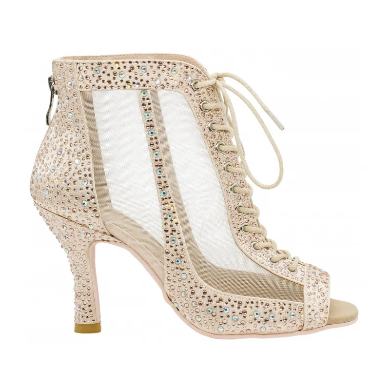 Women's Practice Dance Boots Skin Rhinestone Heel Shoes for Latin Salsa Ballroom Tango 7cm Party Dance Gilrs Tango Dancing Shoes