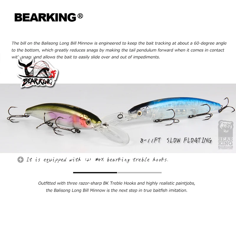 Bearking 130mm 28.6g profesjonalna jakość przynęty wędkarskie twarde przynęty nurkowe 2.5-3m wysokiej jakości woblery minnow sztuczna przynęta — zdjęcie 6