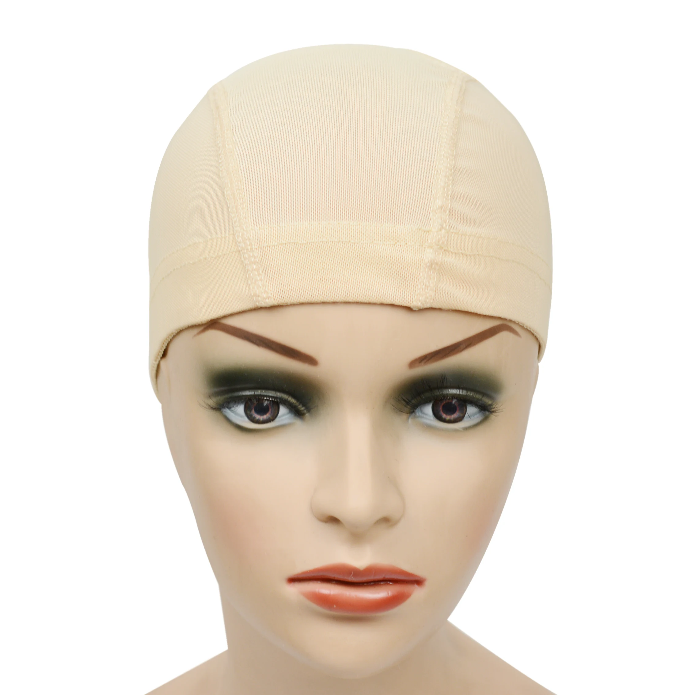 Bonnet de perruque en nylon extensible, filet à cheveux respirant, bonnet de tissage élastique, noir, beige, breton, cornrow, liatif, cousu dans les cheveux, 2 pièces par lot