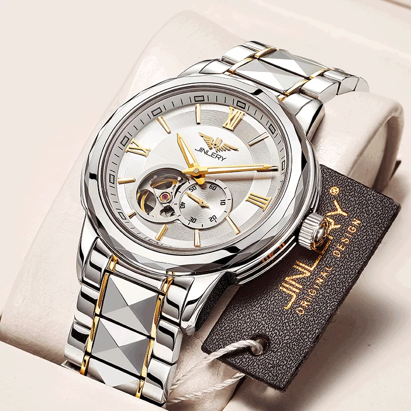 

JINLERY genuine men's automatic mechanical watches high quality luxury business suitable for any scenario