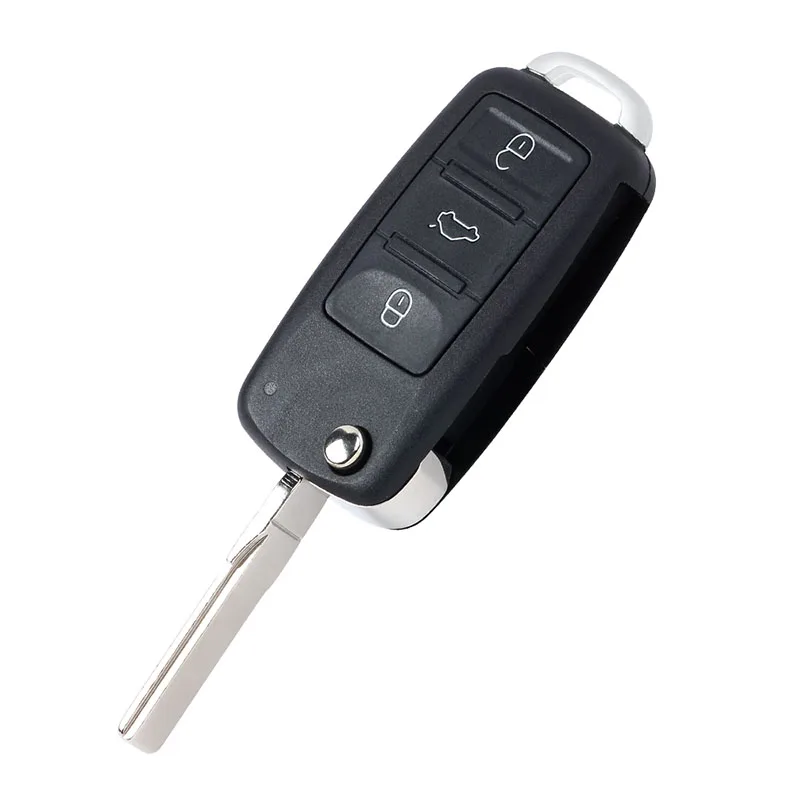 KEYECU Flip Remote Car Key Shell Case con 3 1 4 pulsanti Fob per Volkswagen Touareg 2002 2003 2004 2005 2006 2007 2008 2009 2010