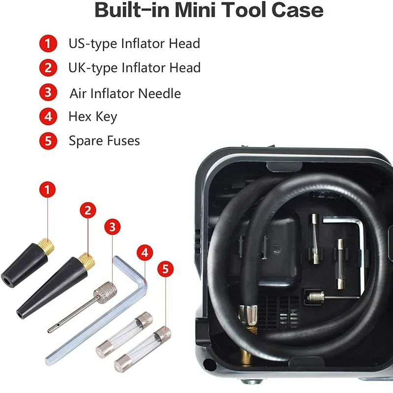 Household DC12V 5T 2 in 1 Electric Hydraulic Car Jack Easy-Operate Emergency Tool with Air Pump to Lift Car