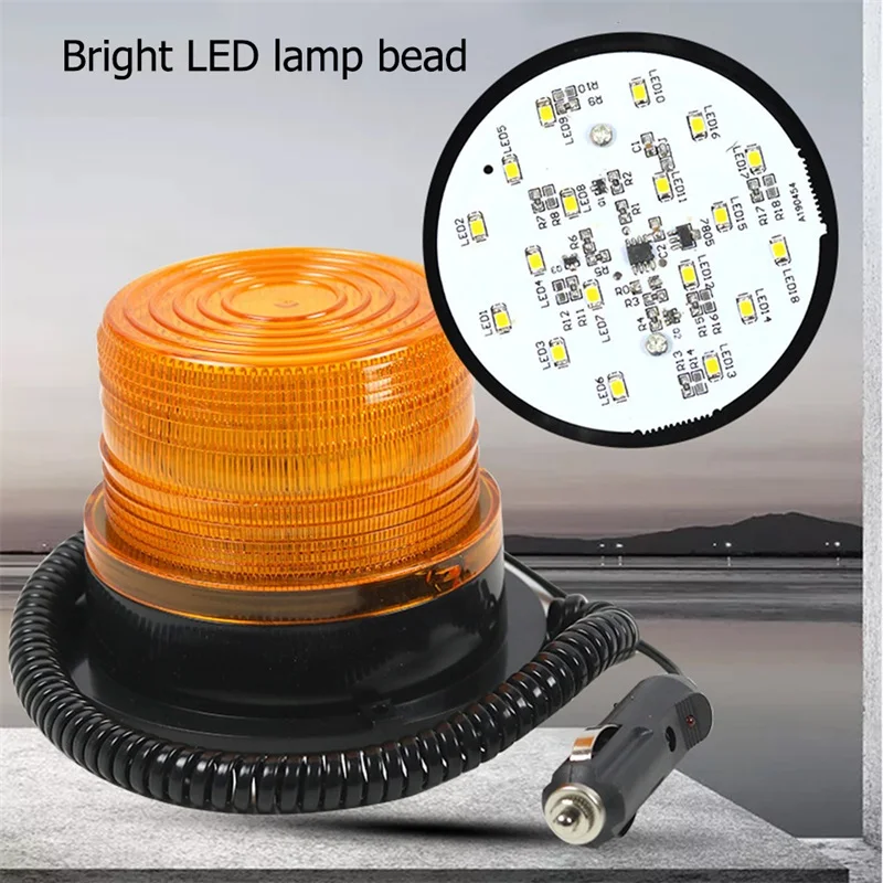 OURFENG LED Car Indicator Lights 12V To 60V Warning Bus Magnetic Flashing Signal light