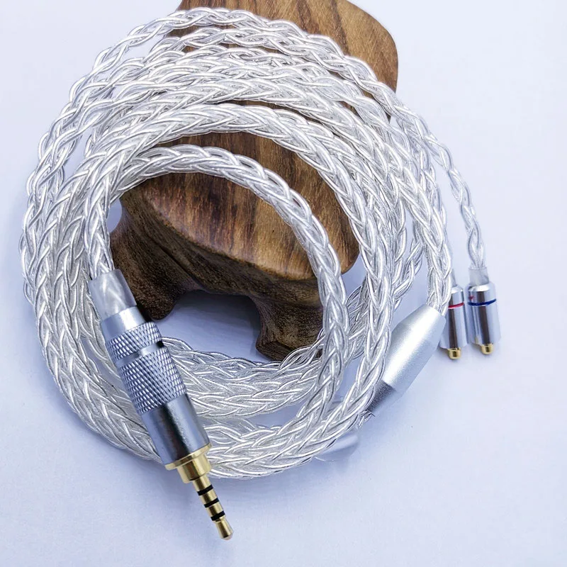 Cabo de substituição 1.2m diy, cabo de prata atualizado 8 núcleos para reparo diy hifi mmcx