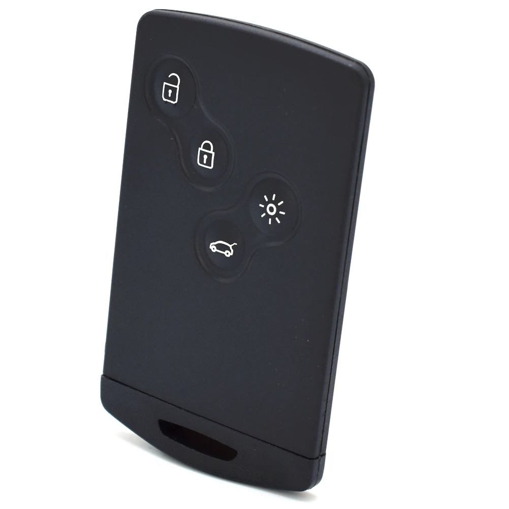 Remote Smart Card Key Case com pequena lâmina de chave, Fob Shell, 4 botões, apto para Renault Koleos Megane Clio Captur Laguna 2 3