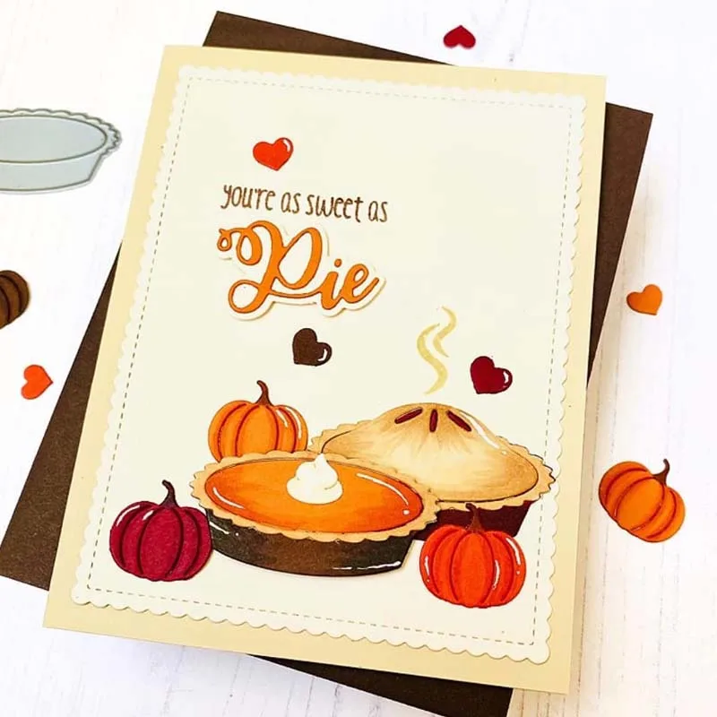 Happy Pie Day Die Cut + Clear Stamp Pie + Fruit + Phrases Metal Cutting Dies + Clear Stamp untuk Card Making Dekorasi New 2019