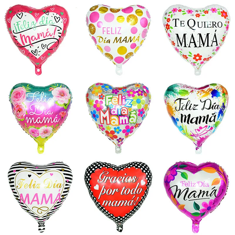 Globos de helio en forma de corazón para decoración del Día de la madre, lote de 5 unidades, 18 pulgadas