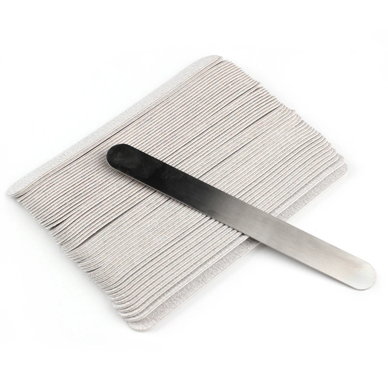 20Pcs/Set Straight Grey Nail Art Files 100/180/240 Removable Sponge SandPaper Replaceable EVA Pads Grinding Manicure Files