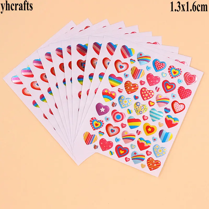 1bag/LOT,Laser heart letter number paper stickers Early educational crafts diy toy Scrapbooking kit School reward label Creative