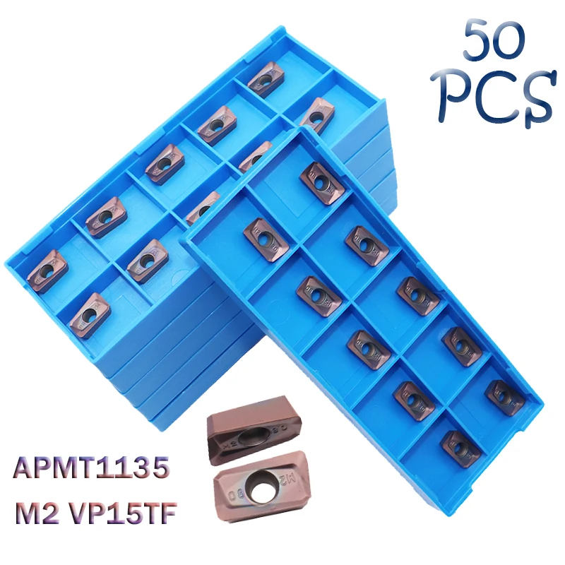 APMT1135 M2 VP15TF 50PCS Carbide Inserts APMT 1135 Milling Blade CNC Metal Lathe Turning Tool Milling Cutter Cutting Machine