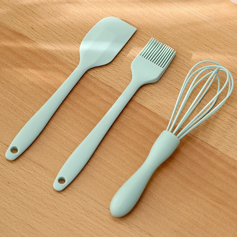 

Silicone Spatula Set Heat-Resistant Cooking Baking Tool Non-Slip Easy to Clean Egg Beater Milk Frother Kitchen Cooking Tools Set