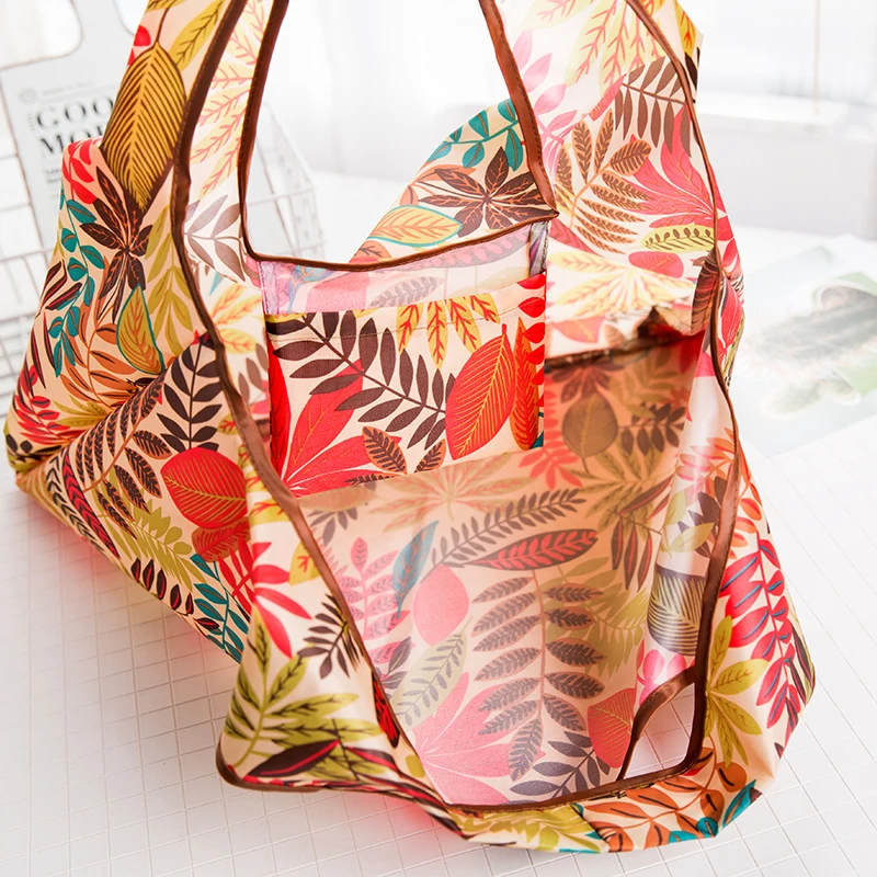 Große Tragetasche im persönlichen Stil, ECO, wiederverwendbar, Polyester, tragbar, Schultertasche, Damenhandtaschen, faltbare Tasche, Einkaufstasche, Aufbewahrung – Detail 9