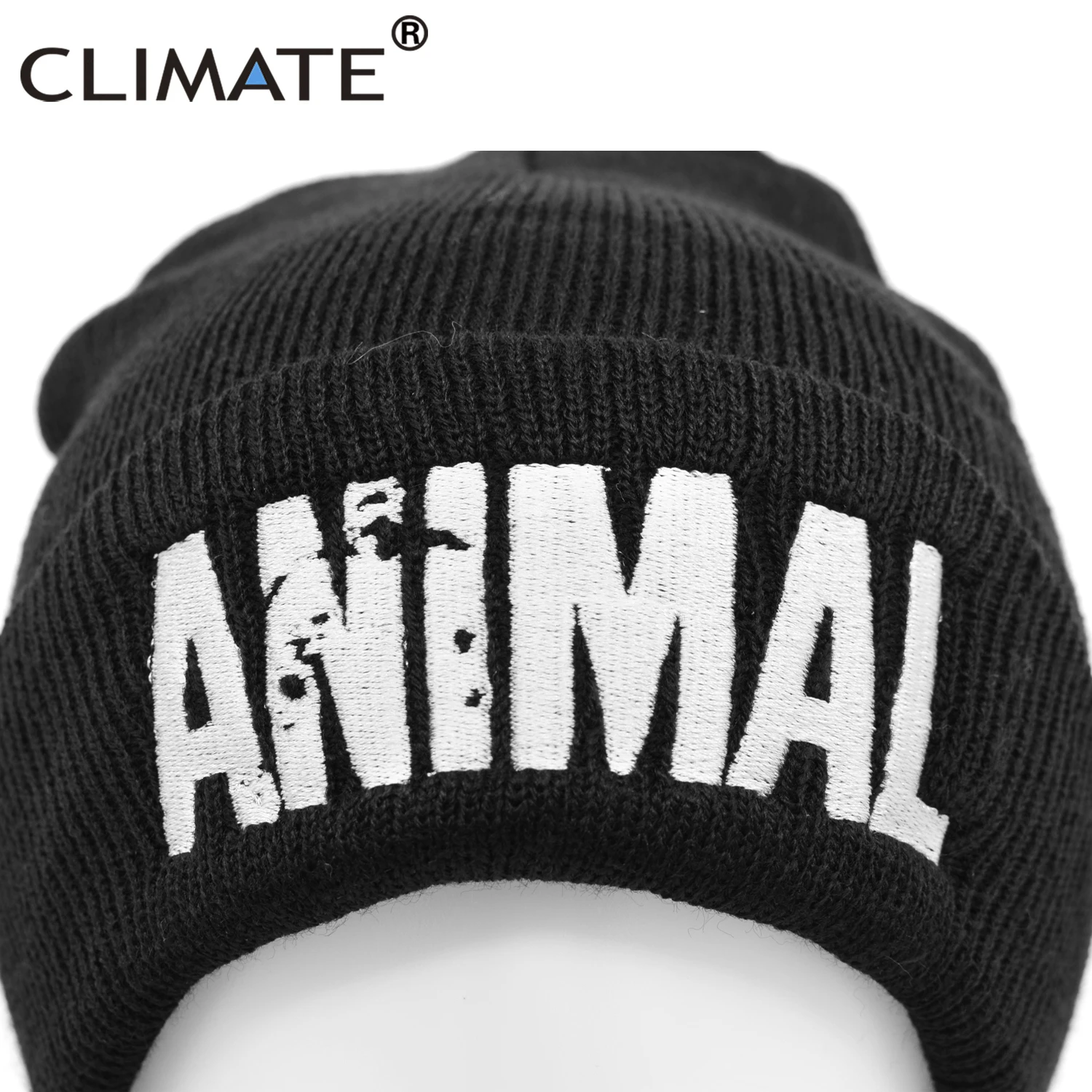 CLIMATE Men\'s Winter Hat Fitness Beanie GYM for Men Fitness Warm Beanie Cool Hat Winter for Man Mens Beanie Animal Logo Fit Hat