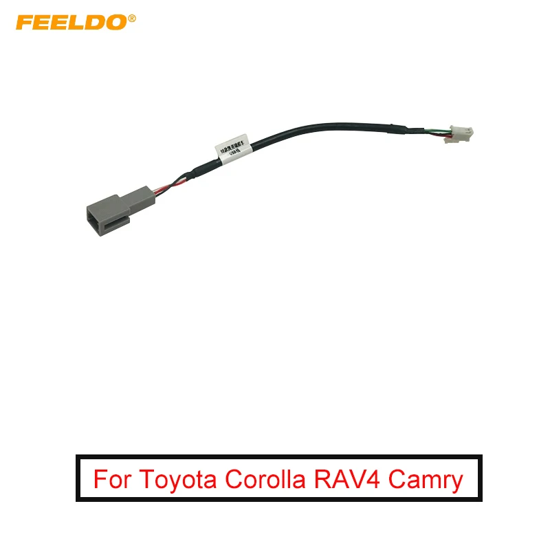 FEELDO Car Audio Radio 4Pin Conector Changer Port AUX Adapter for Toyota Corolla RAV4 Camry AUX Cable Transfer