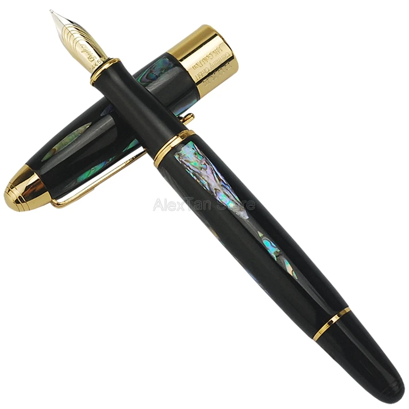 

Duke 14K Gold Beautiful Fountain Pen Bright Pearl In The Dark Green Sea Fine Nib 0.5mm Gift Pen & Wooden Gift Box Collection Pen