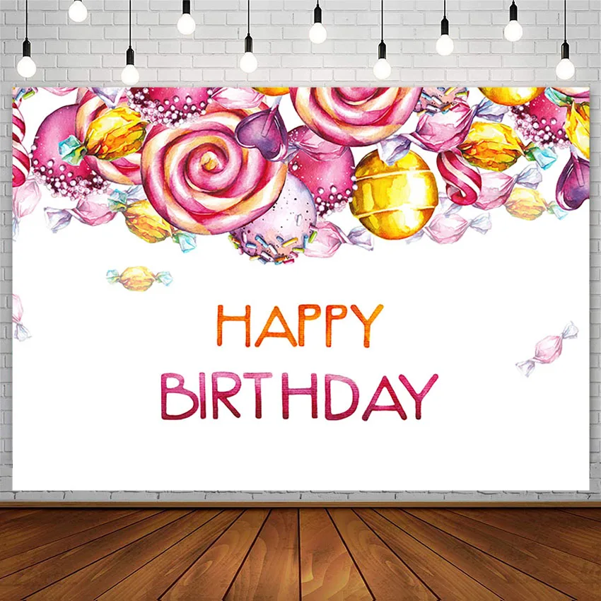 Sweet Candyland-fondo fotográfico para estudio fotográfico, telón de fondo con diseño de pastel de cumpleaños, fiesta de cumpleaños, helado, Baby, decoración