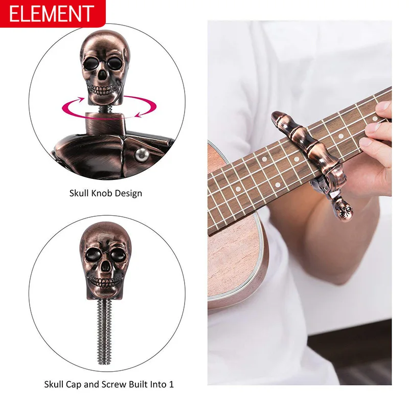 Element Ghost finger Portable Guitar Capo Zinc Alloy Guitar Capo Tone-Variation Clip Ergonomic Design for Classical Guitars