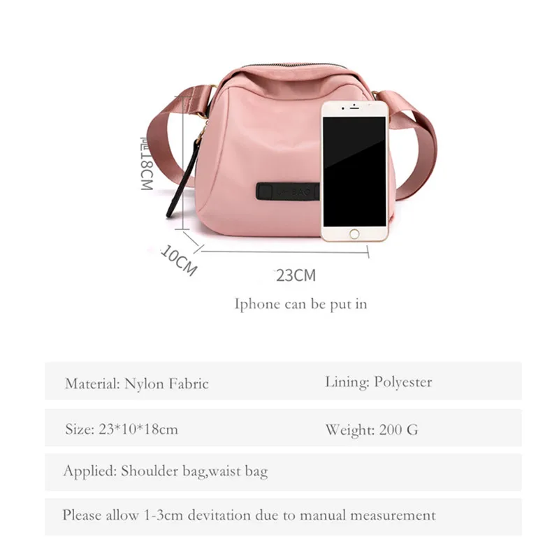 Vento Marea Shell Kleine Schoudertas Voor Vrouwen 2020 Nieuwe Nylon Brede Band Crossbody Tas Kwaliteit Zacht Waterdicht Cross Body portemonnees