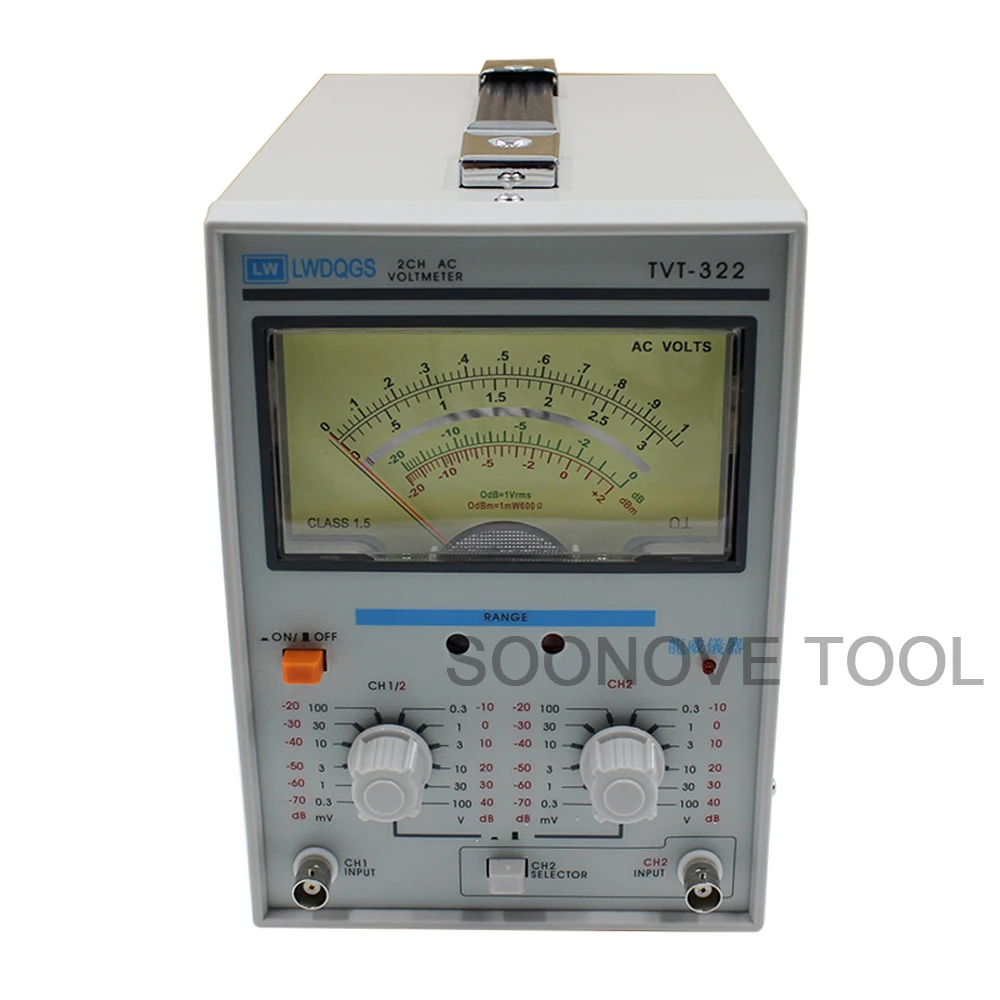 TVT-322 Double Pointer Display High Precision AC Millivoltmeter Voltage Measuring Instruments Measure Frequency 5Hz-1MHz