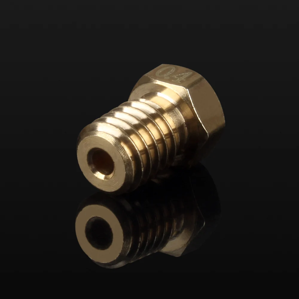 3DSWAY 4pcs/lot 3D Printer Parts e3d v5 v6 Hotend Brass Nozzle M6 Thread 0.2/0.3/0.4/0.5mm for 1.75mm filament Prusa Accessories