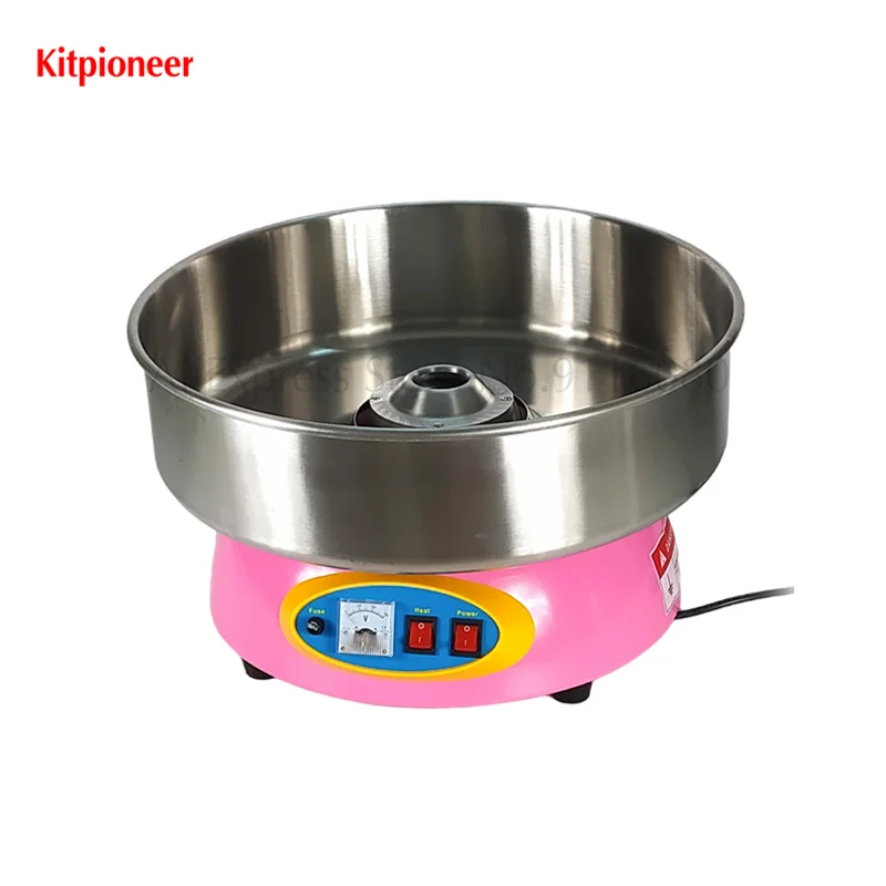 ไฟฟ้าเชิงพาณิชย์เครื่องลูกอมฝ้ายรอบ Fairy Floss Maker 220V สีชมพู