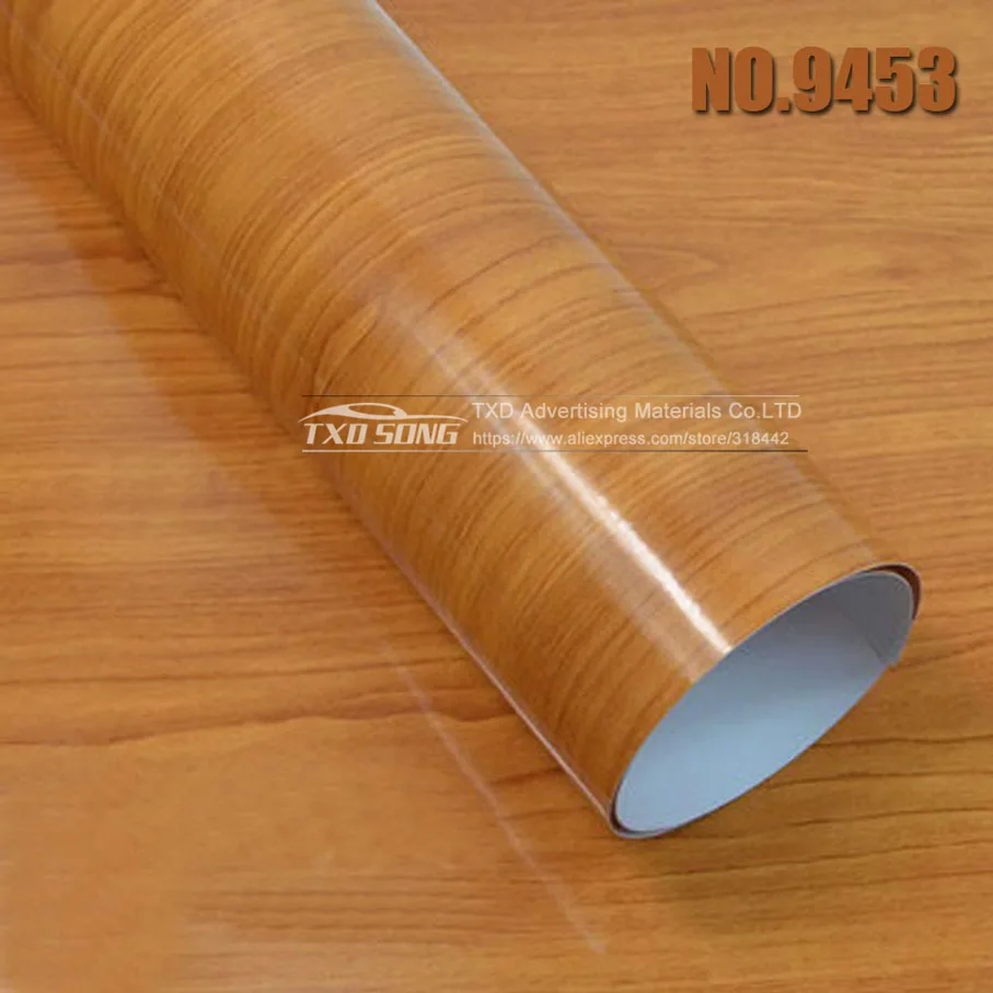 Car styling Glossy Wood Grain Textured Vinyl Sticker DIY Film Wrap Automobiles Waterproof Vinyl Self Adhesive PVC Carbon