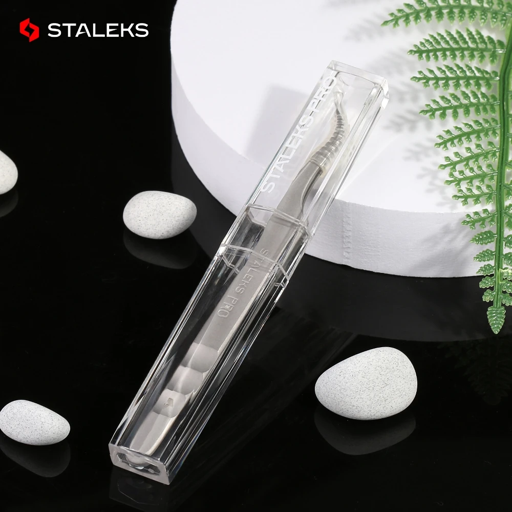 STALEKS PRO TE-41-1 Wave Pattern Embossing Tweezers Grafting Eyelashes Blooming ESD High Precise Hyper Fine AISI