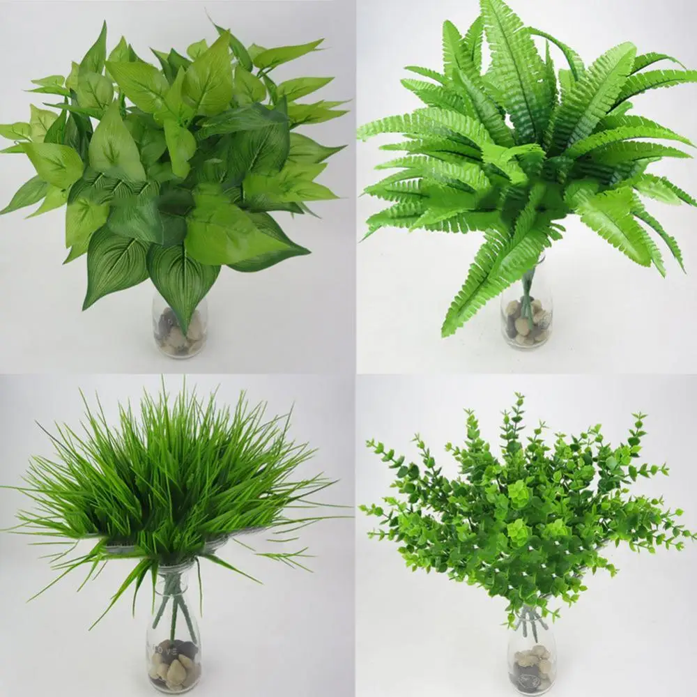 1Pc Fake Leaf Foliage Bush Indoor Outdoor Artificial Plant Office Garden Decor