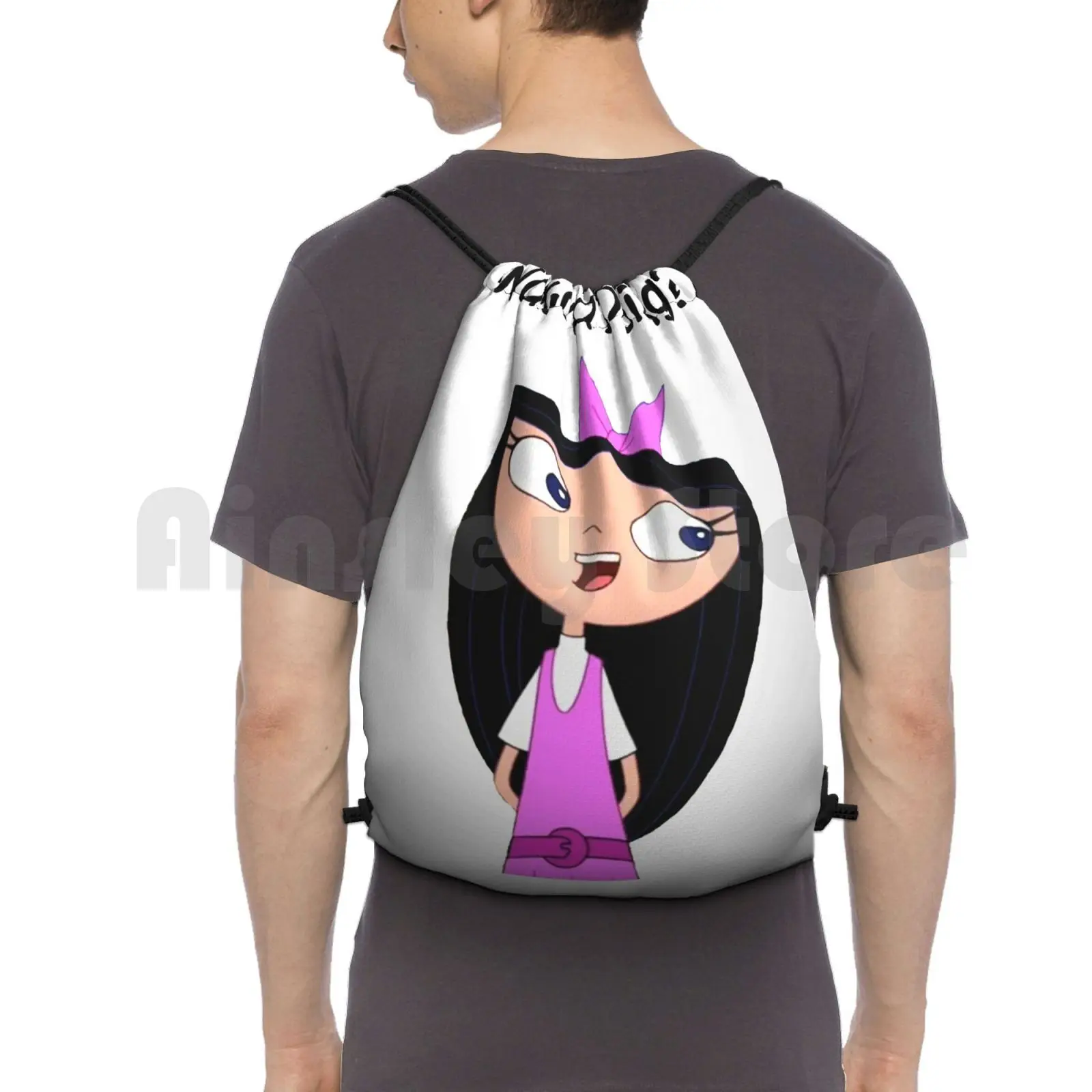 

- Рюкзак Isabella, сумка на шнурке, сумка для верховой езды, скалолазания, спортивная сумка Isabella Watcha Doing, крутой мультяшный белый, розовый, красный, синий, черный