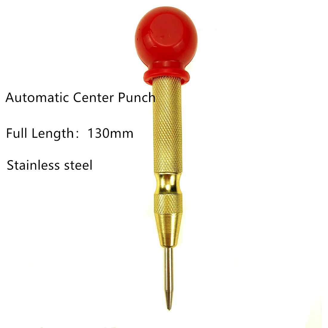 Automatic Center Punch Brass Pin Spring Loaded Mark Stainless Steel Wood Indentation Mark Woodworking Tool Bit