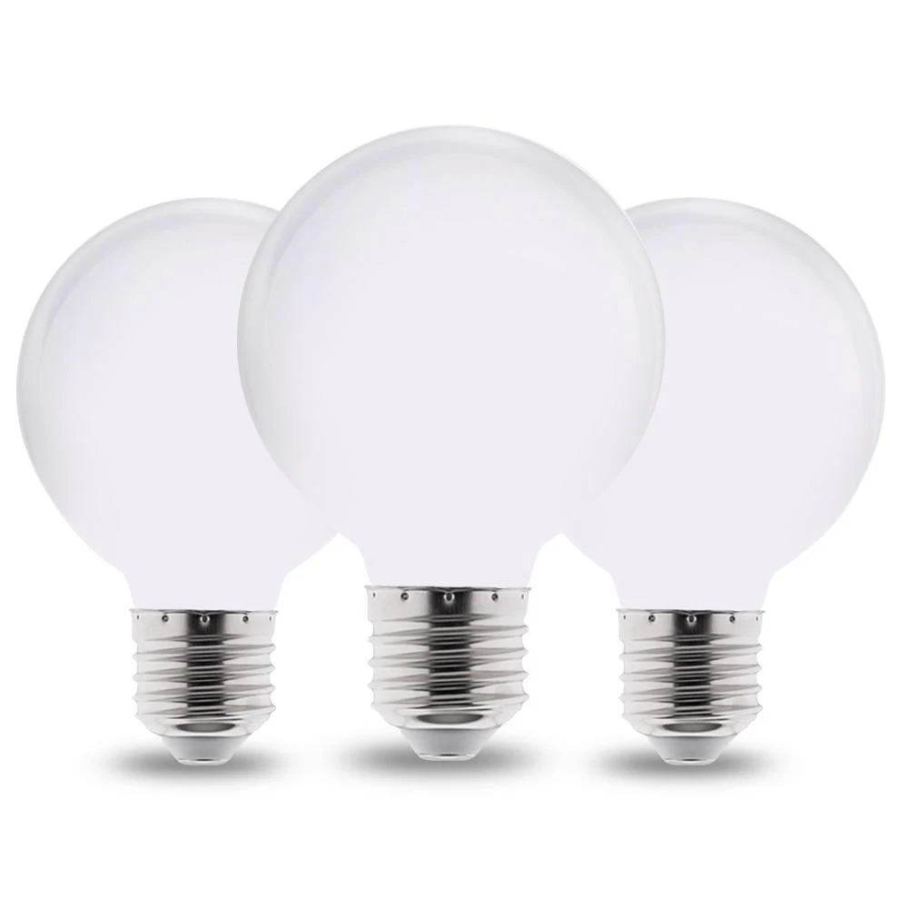 6PCS/lot Milky E27 LED Light Bulb AC 220V G80 G95 G125 Lampada Ampoule LED Bulb Lamp For Home Chandelier Table Lamp Bulb