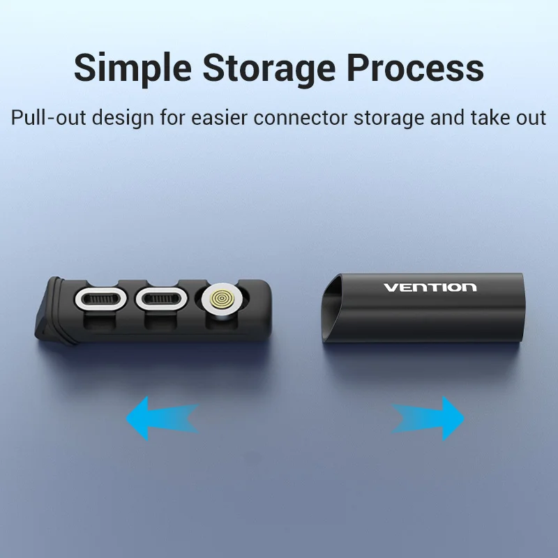 Vention Magnetic Plug Case Portable Storage Box Type C Chagrer Adapter for iPhone Huawei Xiaomi Micro USB MFi Cable Organizer