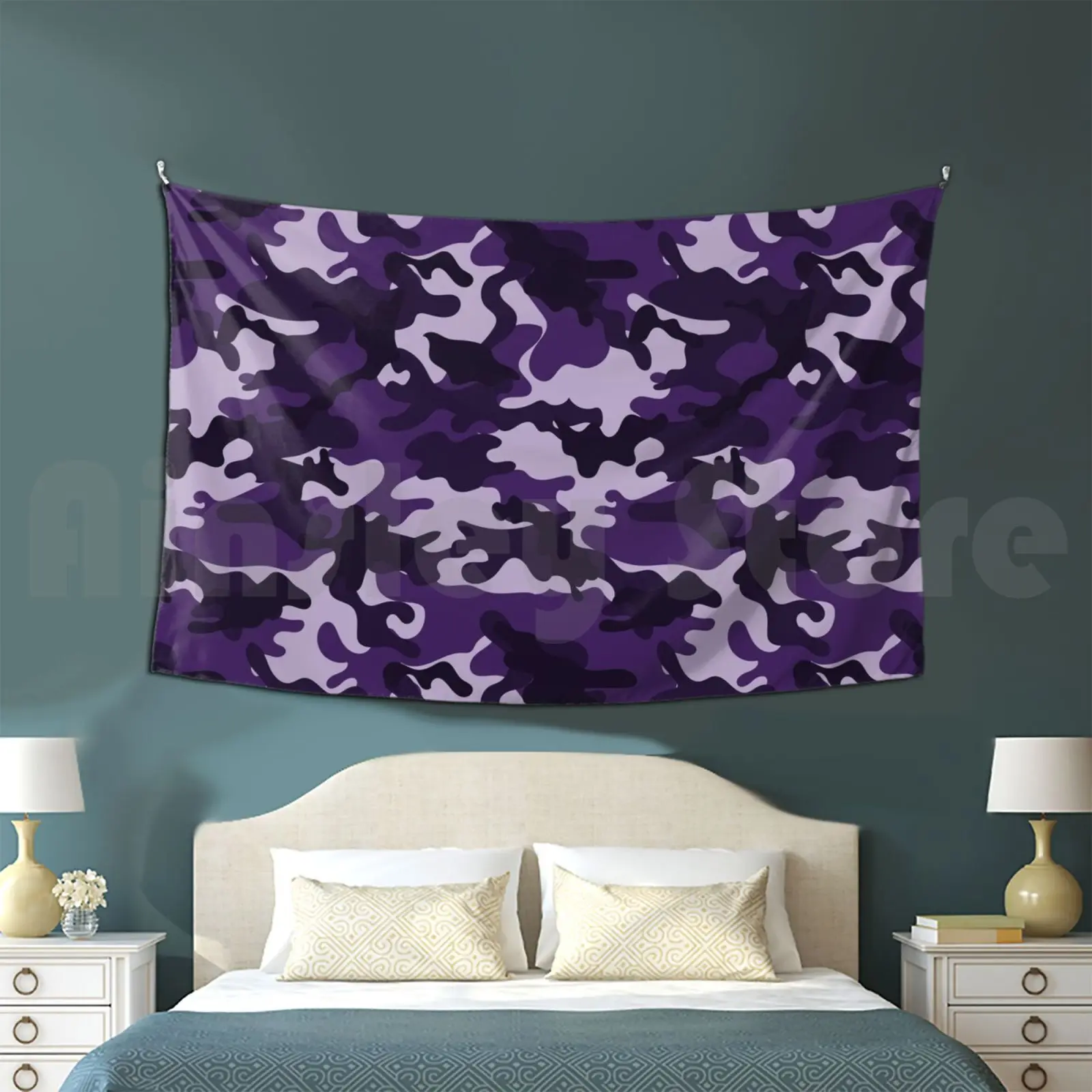 Purple & Black Camouflage Pattern Customized Tapestry Camouflage Pattern Camo Camoflage Camouflage Army
