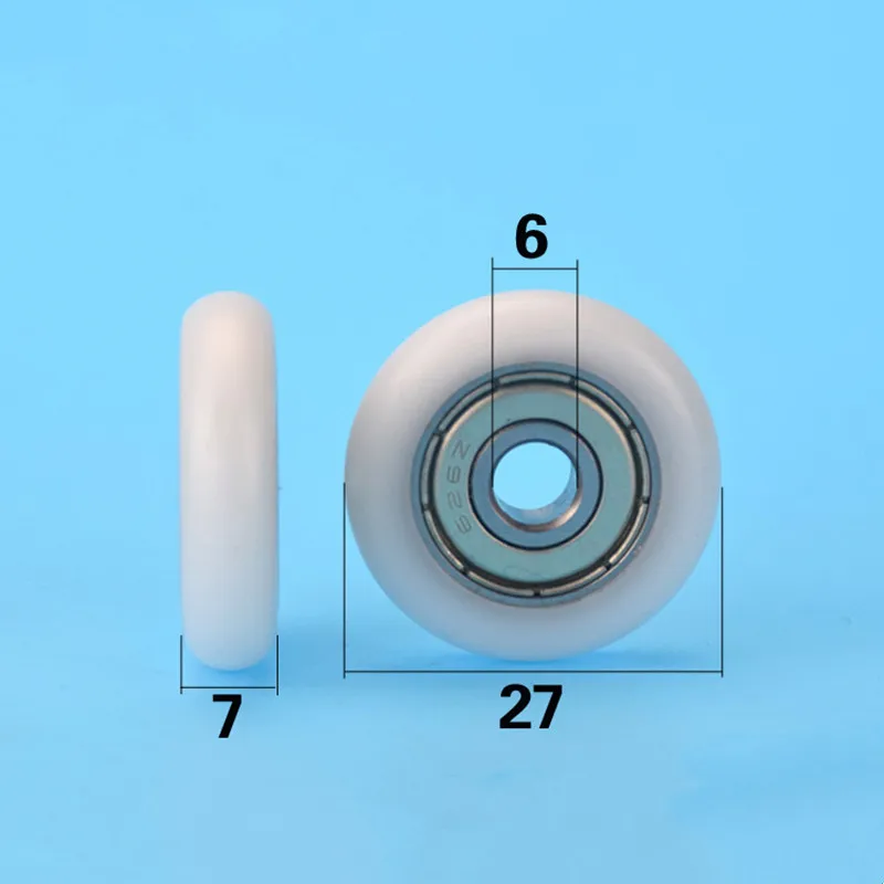 20 Stück/100 Stück Kunststoffbeschichtetes Lager 6*27*7mm 626ZZ Riemenscheibe POM-Gehäuse Kugelrollen-Führungsrad 6x27x7 – Detail 1