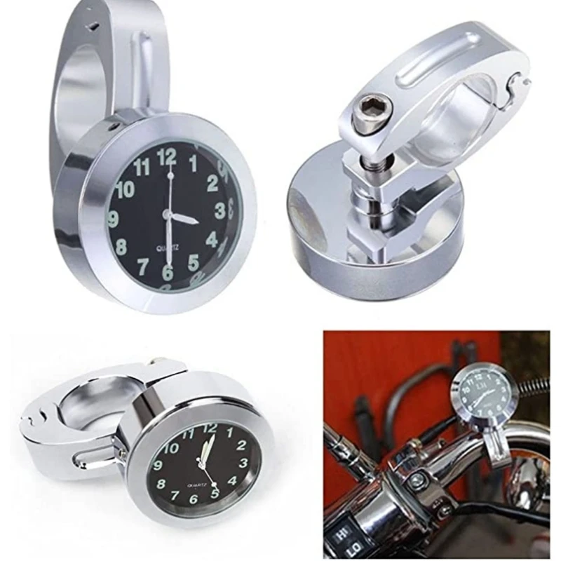 Universal Waterproof Bike Watch Glow In Dark Clock Motorcycle Alluminum Alloy Dial Mini for Mounting Bicycle Handlebar Dropship