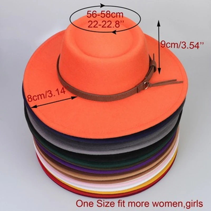 Free shipping 8CM big brim flat top hat women's concave-convex top dome fedora hat autumn and winter warm webbing jazz top hat