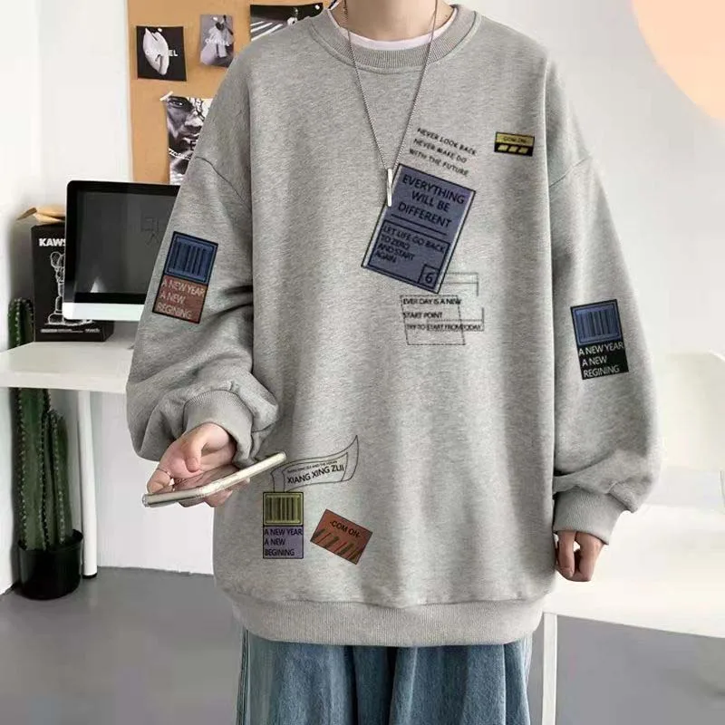 Sweatshirt Men 2021 New Spring And Autumn Loose Round Neck Trend Jacket Ins Hong Kong Style Wild Net Red Fried Street Top