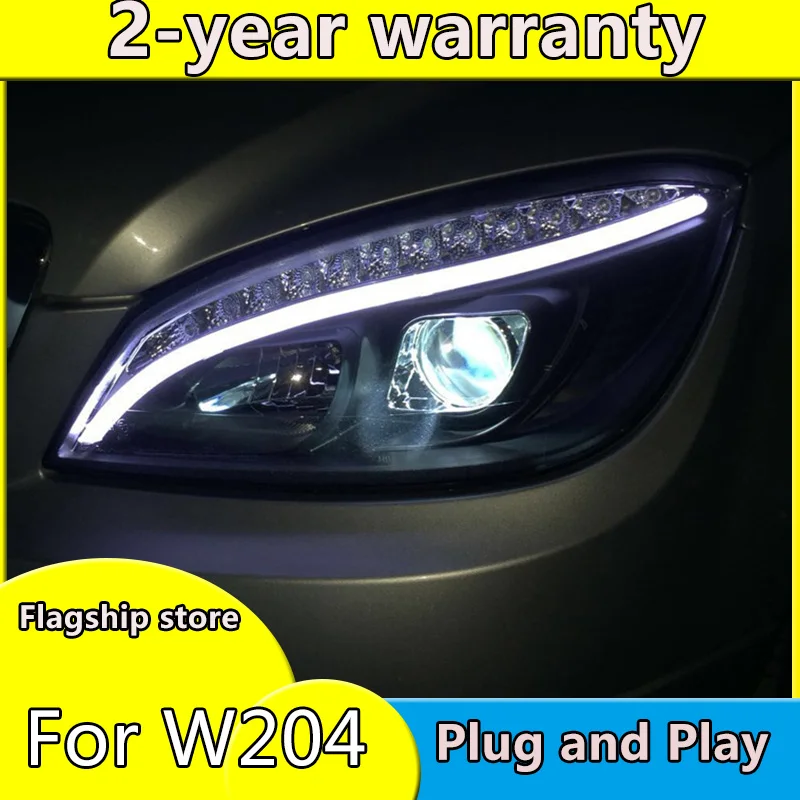 Car Styling Head Lamp for Benz W204 Headlights 2007-2010 C300 C260 C200 LED Headlight LED DRL Hid Bi Xenon Auto Accessories