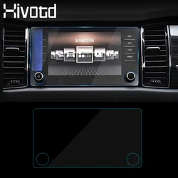 Hivotd For skoda kodiaq 2017 2018 2019 Car GPS Navigation Screen Protective Sticker Tempered Glass Film Interior Accessories