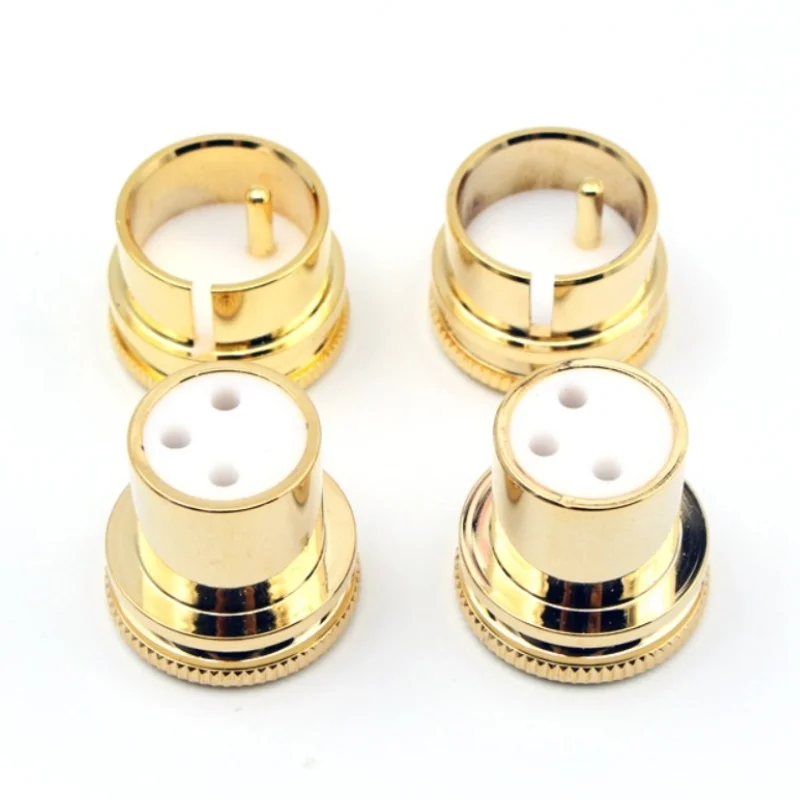 2Pcs 3Pin XLR Stecker Schutz Abdeckung Staub Kappe Shielded Anti-oxidation Lärm Stopper Gold Überzogene Kupfer Audio Adapter