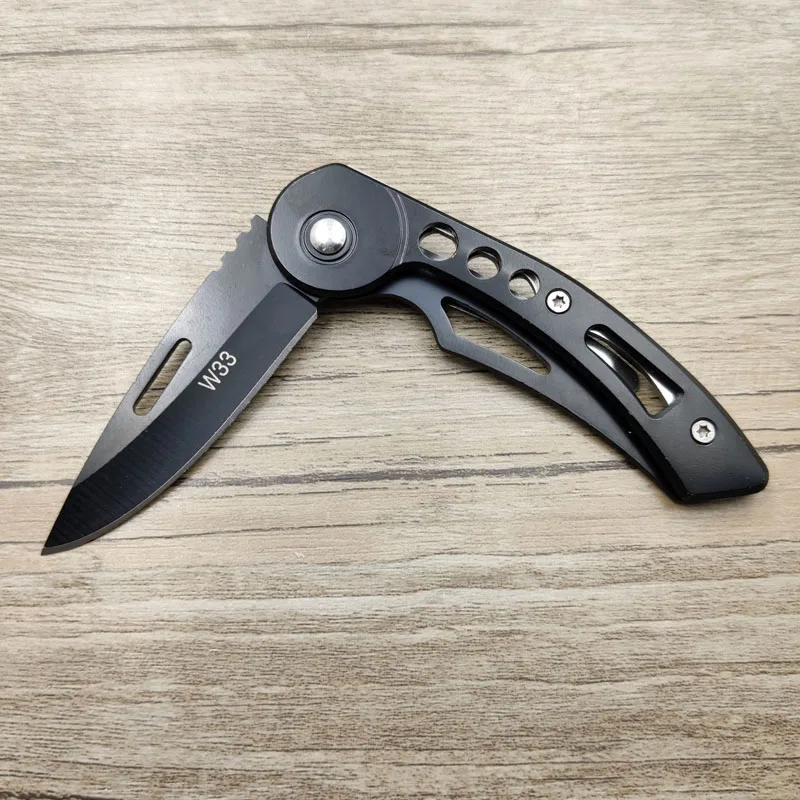 Mini cuchillo de fruta portátil de acero inoxidable, herramienta EDC de bolsillo, plegable, W33, envío directo