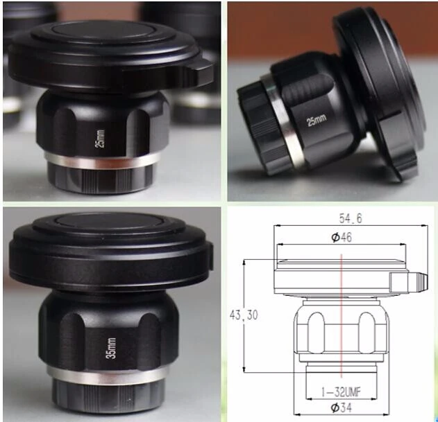 Waterproof C mount endoscope zoom adapter