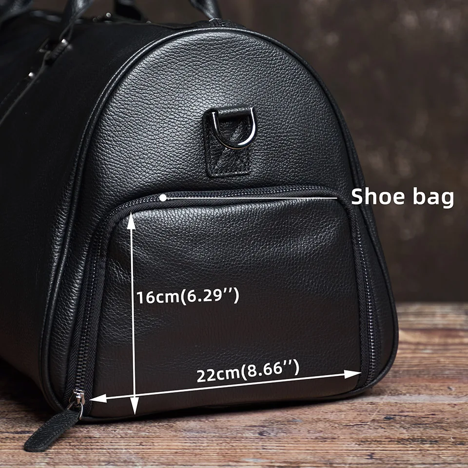 Männer Reisetasche Aus Echtem Leder Casual Hand Gepäck Tasche Hohe Kapazität Duffle Schulter Schuh Tasche Für 17 Zoll Laptop NUPUGOO – Detail 10
