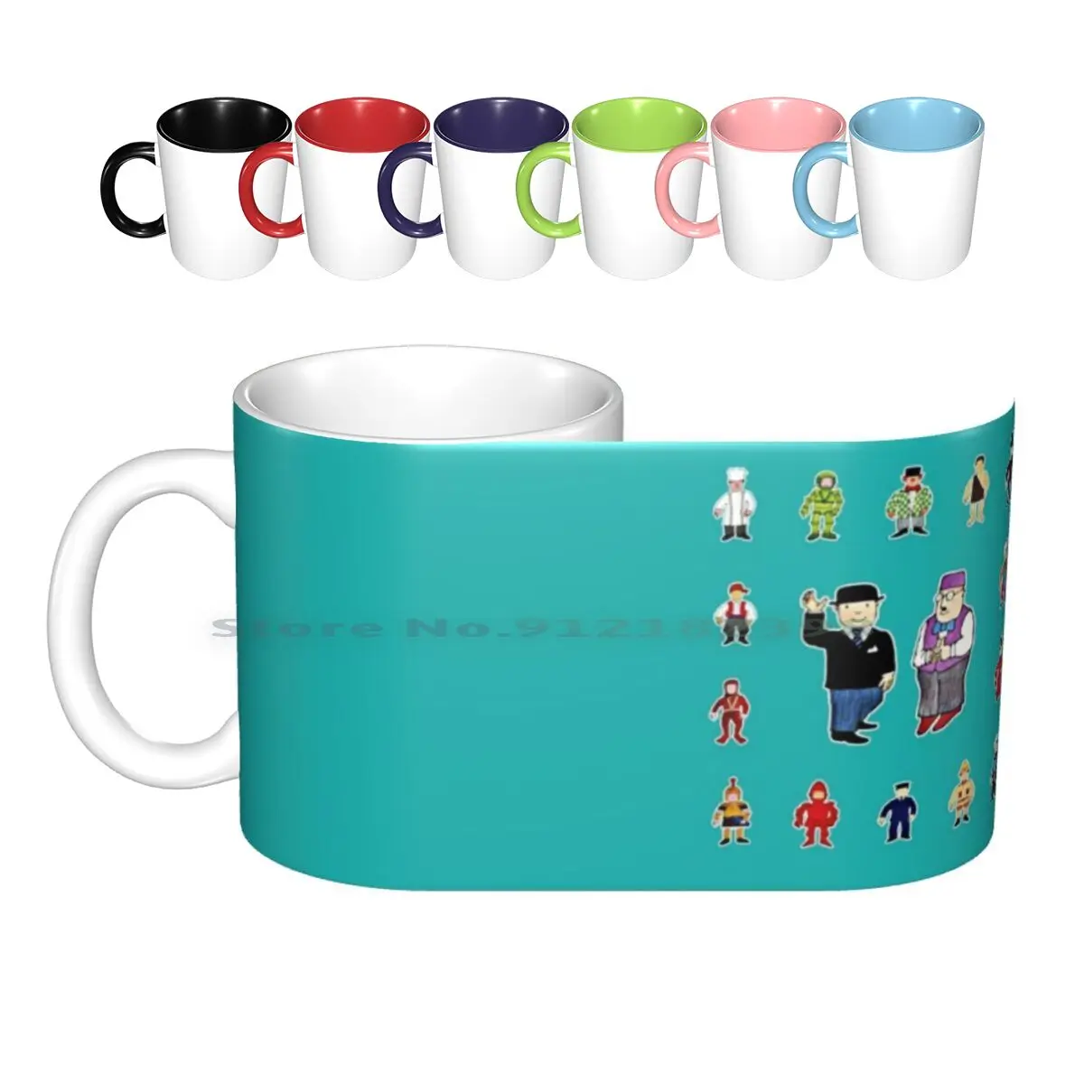 Mr Benn , The Shopkeeper And His Most Famous Outfits Ceramic Mugs Coffee Cups Milk Tea Mug Seventies Childrens Tv Animation