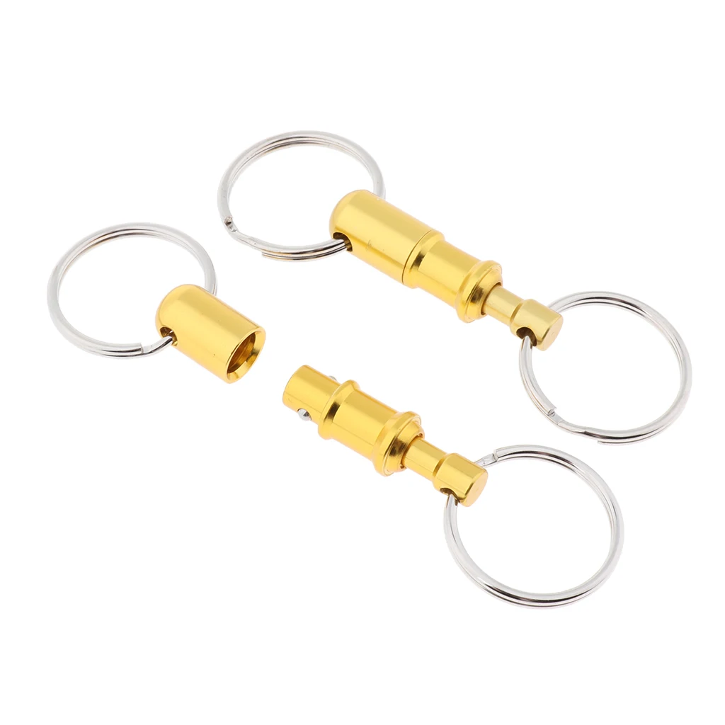 2Pcs/pack Quick Release Keychain Pull-Apart Removable Keyring with Two Heavy Duty Split Rings Key Accessories