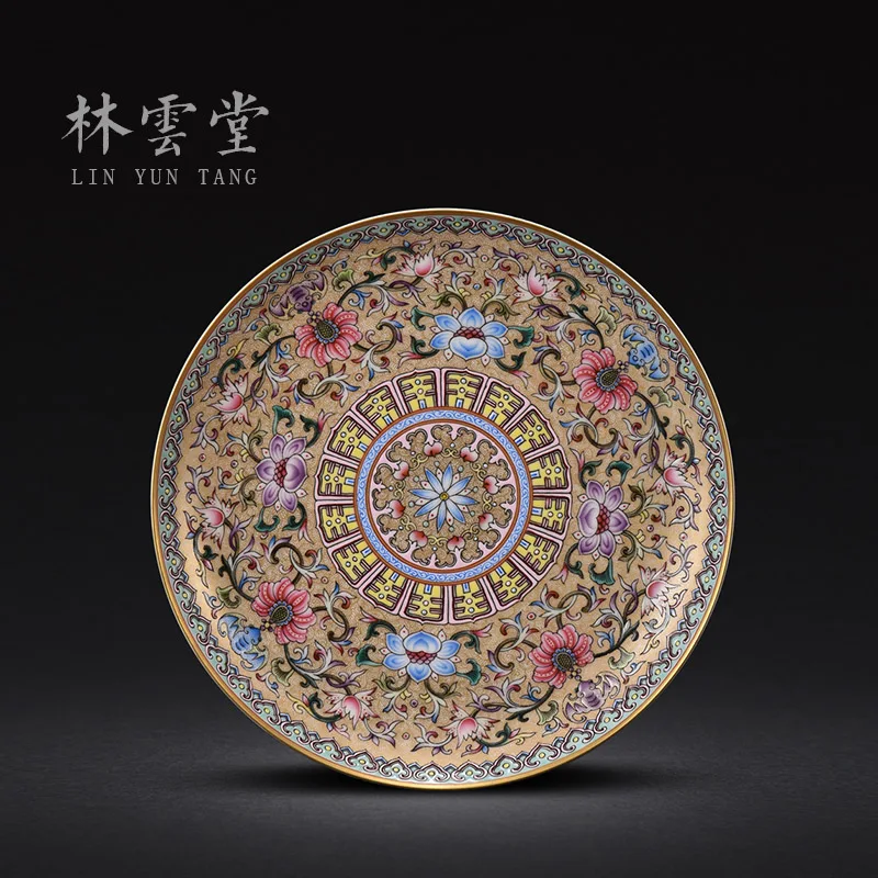 phase jindi colored enamel decoration sat dish hang dish jingdezhen handmade ceramic plate of furnishing articles